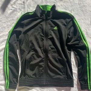 Adidas Track Jacket with neon green stripes
